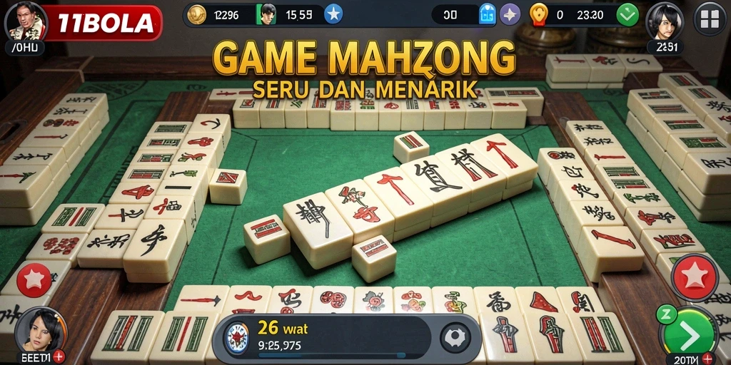 Tampilan gameplay seru dari 11BOLA dengan tantangan Mahjong.
