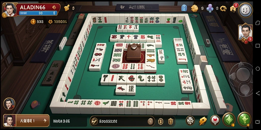 Tampilan gameplay seru ALADIN66 dengan berbagai desain ubin Mahjong.