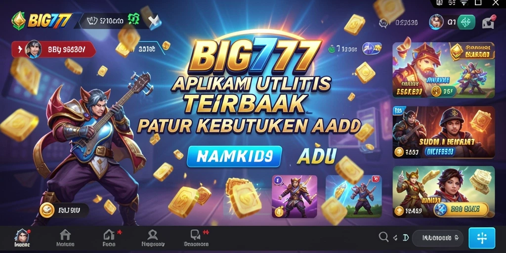 Tampilan utama BIG777 yang menampilkan berbagai fitur utilitas.