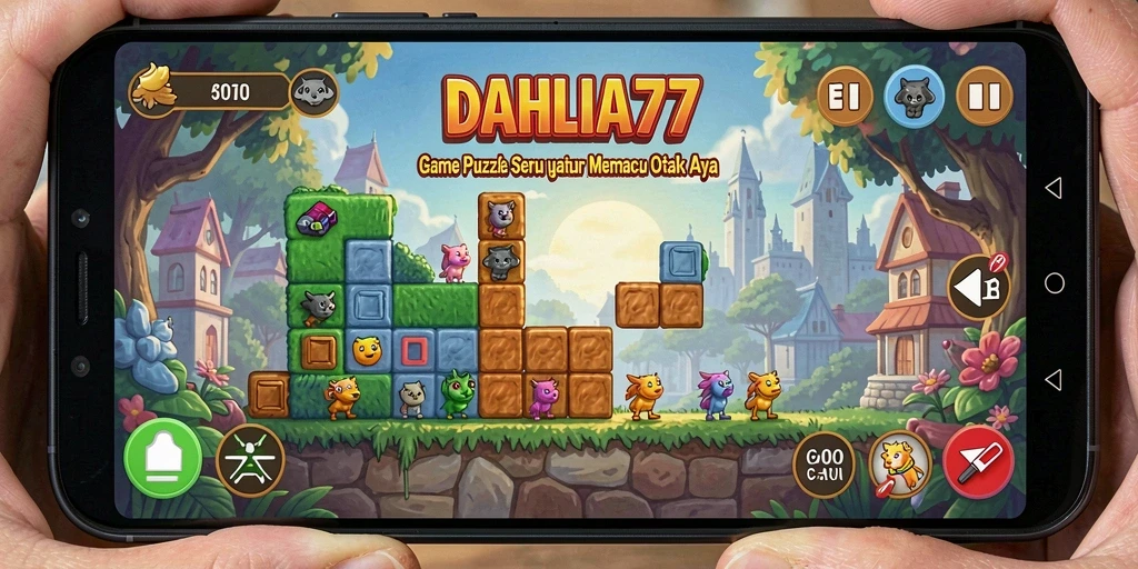 Tangkapan layar gameplay DAHLIA77 menampilkan serunya menyelesaikan puzzle.