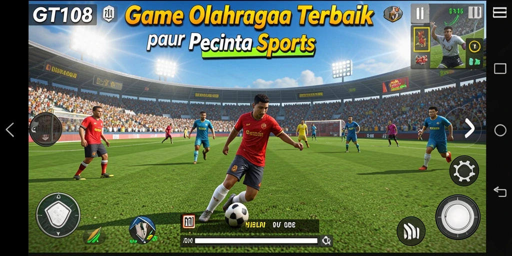 Screenshot GT108 menampilkan gameplay mendebarkan dalam olahraga.