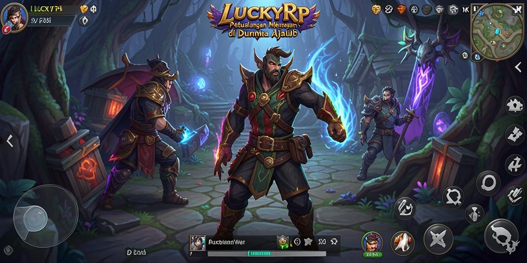 Screenshot gameplay LUCKYRP menampilkan petualangan seru di dunia magis.