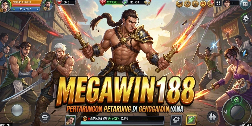 Aksi pertarungan seru dalam MEGAWIN188 dengan karakter unik.