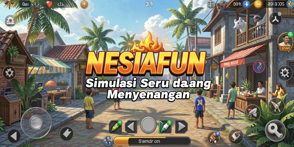 Tangkapan layar gameplay NESIAFUN yang menggambarkan suasana simulasi.