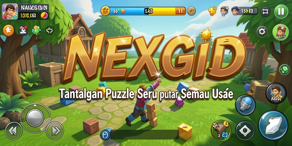 Tampilan gameplay NEXGID yang menyenangkan dan menantang.