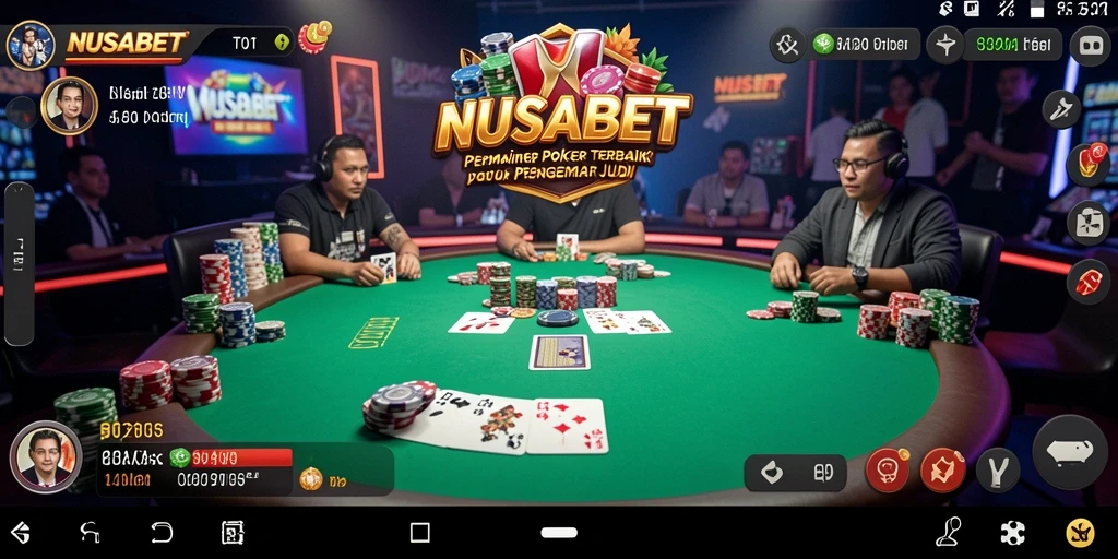 Tampilan menarik dari gameplay Poker di NUSABET yang seru.