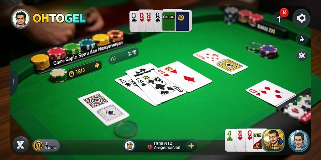Screenshot gameplay OHTOGEL menampilkan suasana permainan Gaple yang seru.