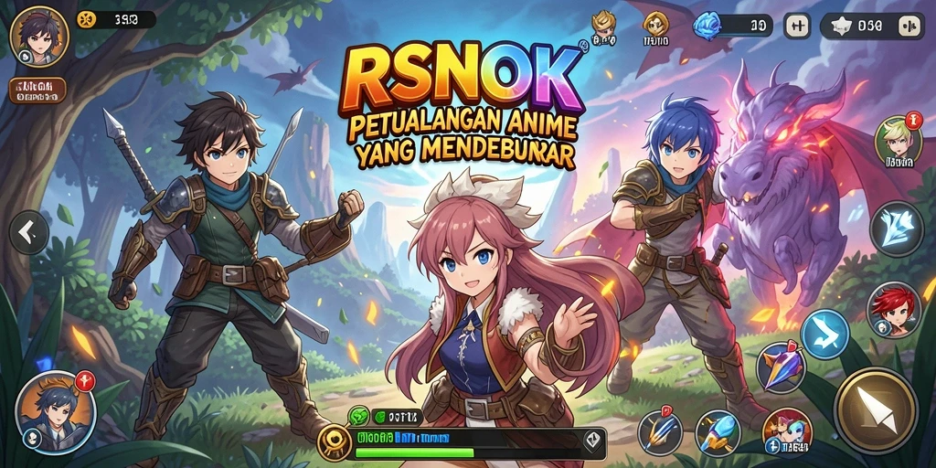 Tampilan gameplay yang spektakuler dan penuh warna dalam RSNOK.