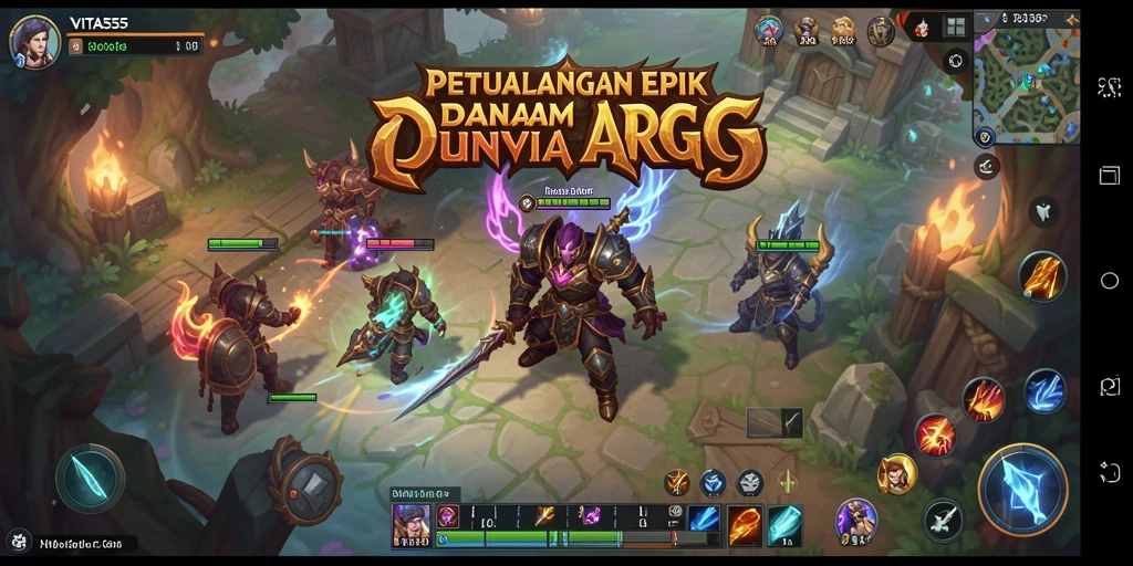 Tampilan gameplay VITA555 dengan aksi pertempuran ARPG yang mendebarkan.